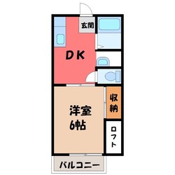 宝積寺駅 徒歩15分 1階の物件間取画像